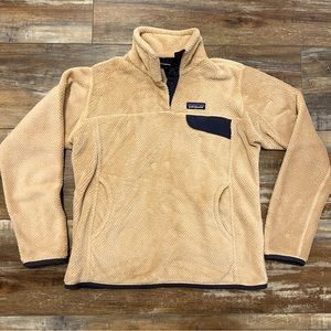 Patagonia Women’s Retool Snap Pullover Rose Gold with Navy Trim Medium